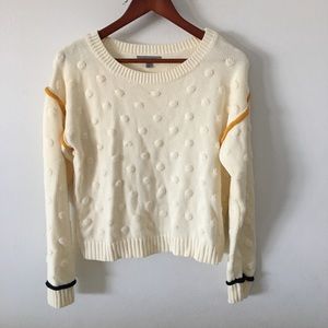 Cable Stitch Raised Polka Dot Sweater Sz S